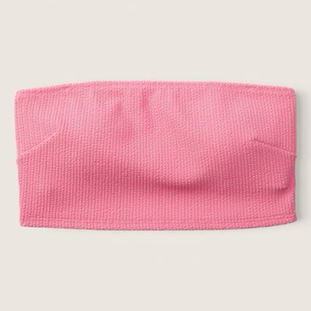 Victoria's Secret PINK Crinkle Bikini Top - Barbie Bandeau Strapless Swim Top